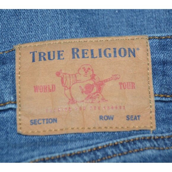 True Religion Becca Mid Rise Bootcut Blue Jeans Slim 25 Button Fly Cowgirl - Picture 8 of 12